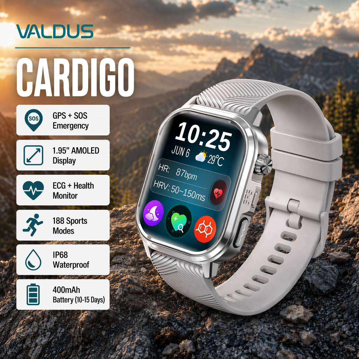 Health Monitors - VALDUS CARDIGO Men Women ECG Health