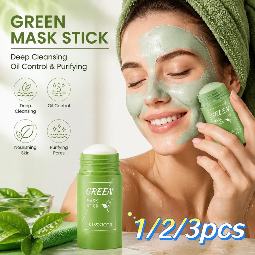 1/2/3pcs Green Tea Mask Deep C - Green Tea Cleansing Clay Mask ulasan dan harga