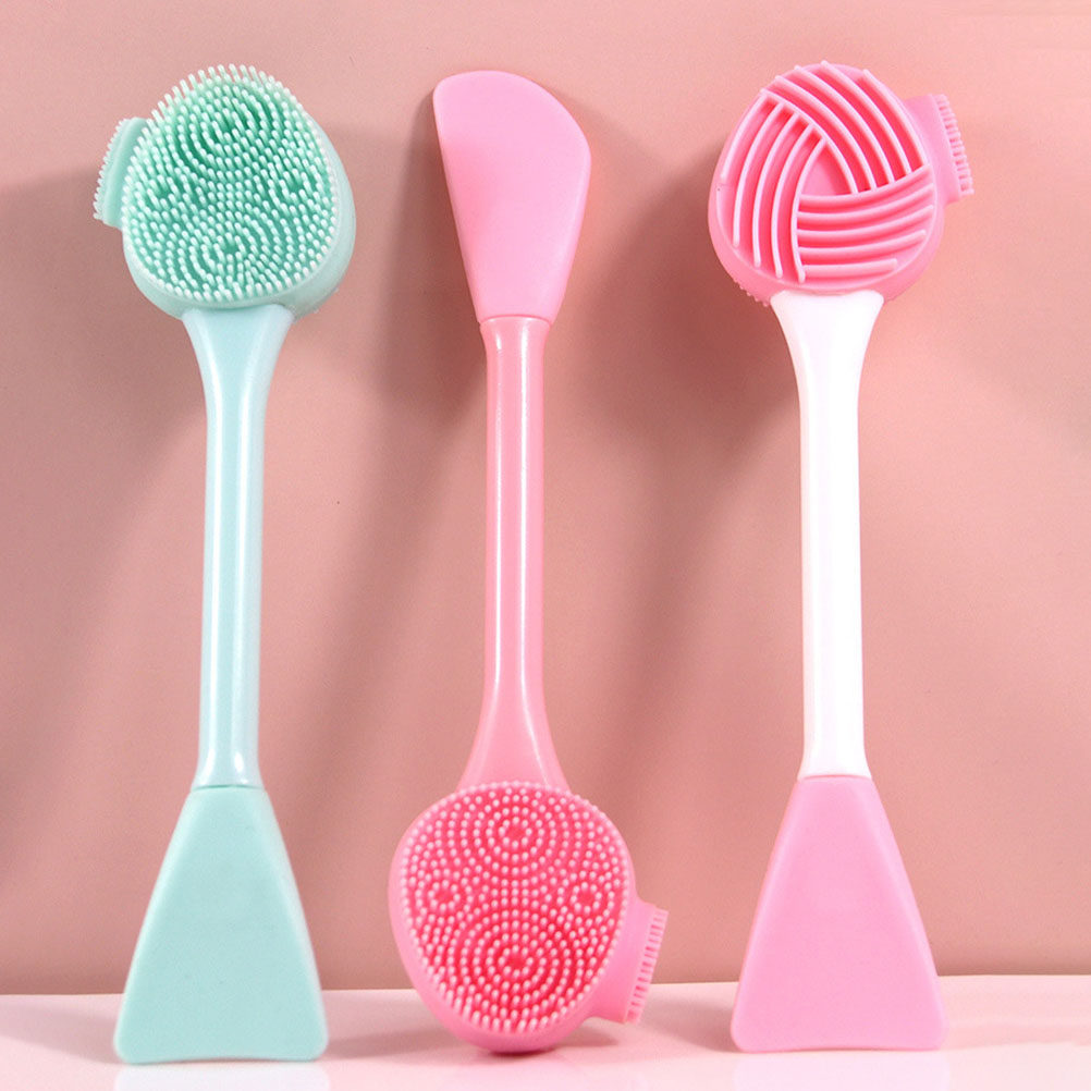 2Pcs Silicone Face Cleansing B - Silicone Face Scrubber Electric ulasan dan harga